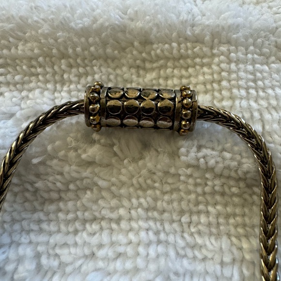 BLUE TOPAZ CRYSTAL NECKLACE | SILVER AND GOLD - Picture 8 of 9